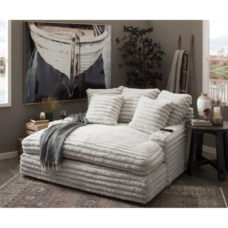 Nestle Chaise Lounge With Dual Cupholders And Charging Ports