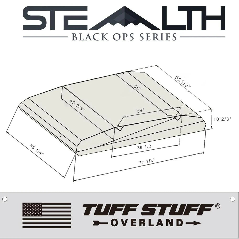 Stealth Hardshell Rooftop Tent, Aluminum, 3 Person, Black